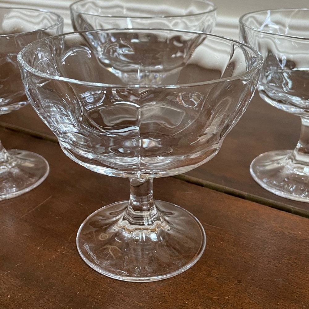 Villeroy & Boch Farmhouse Touch Footed Dessert Bowls, Discontinued, set of 4